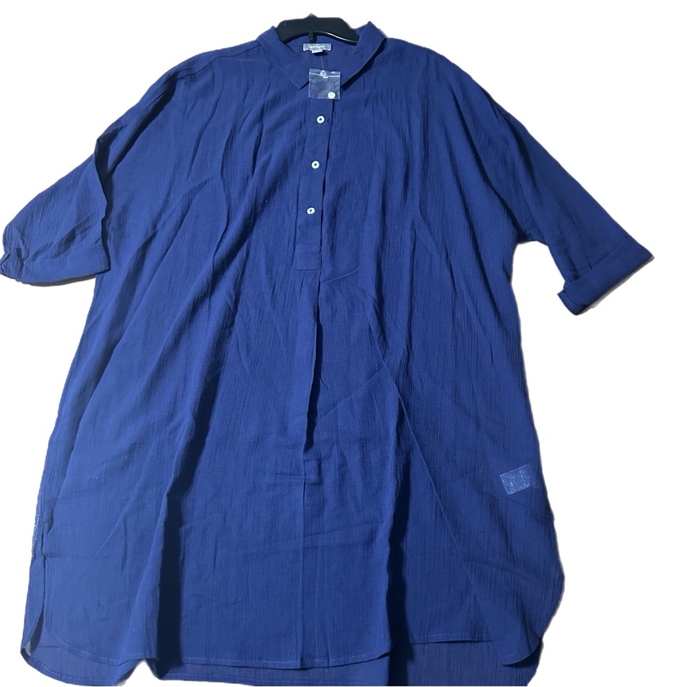 Lord & Taylor Blue Casual Button Down Shirt Relaxed Fit
